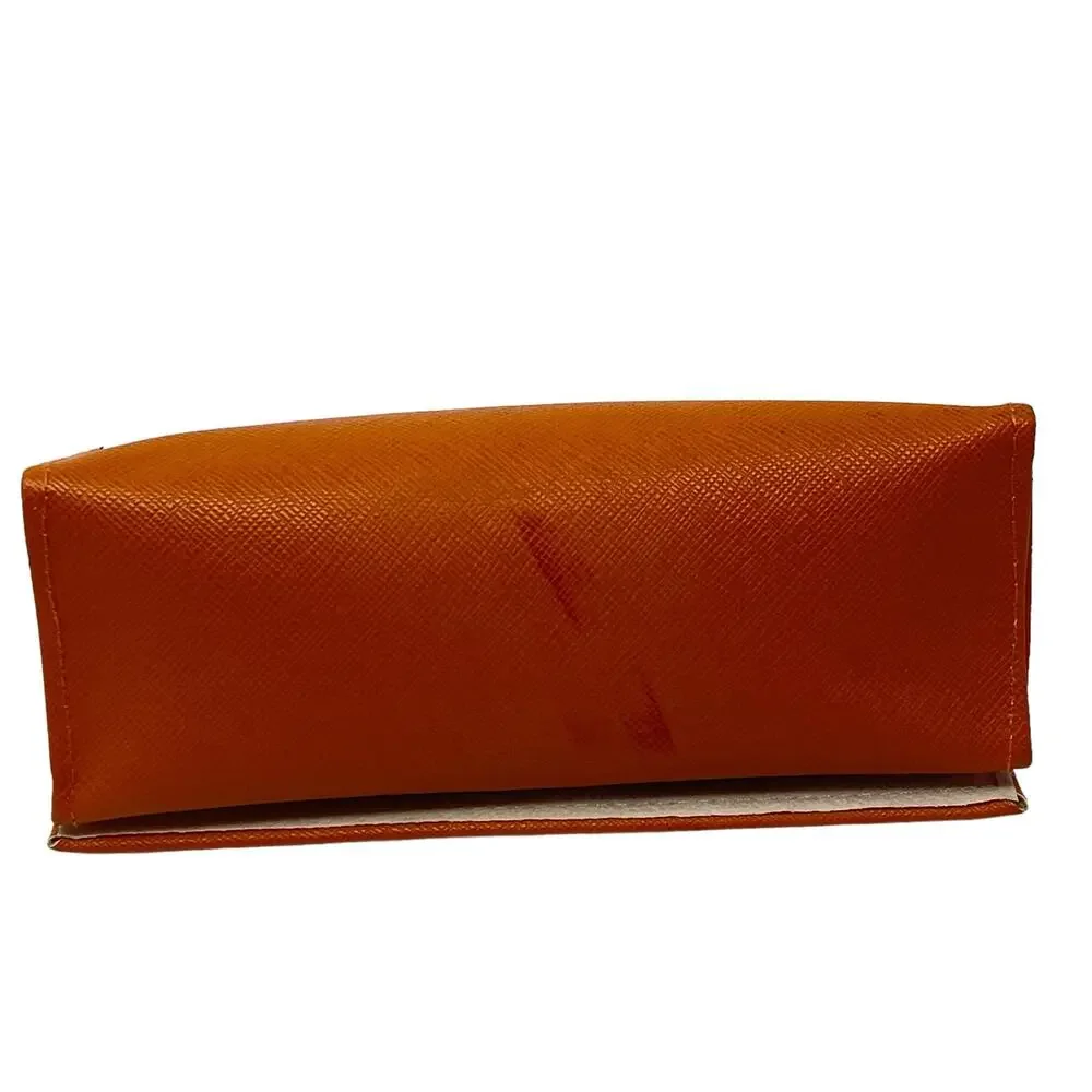 Tory Burch Orange‎ Gold Tone Logo Sunglasses Eyeglasses Case 6.5 x 3.5 Case Only